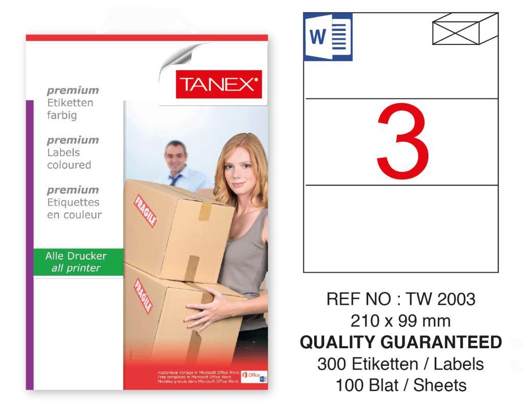 Tanex Tw-2003 Sevkiyat ve Lojistik Etiketi 210x99 mm