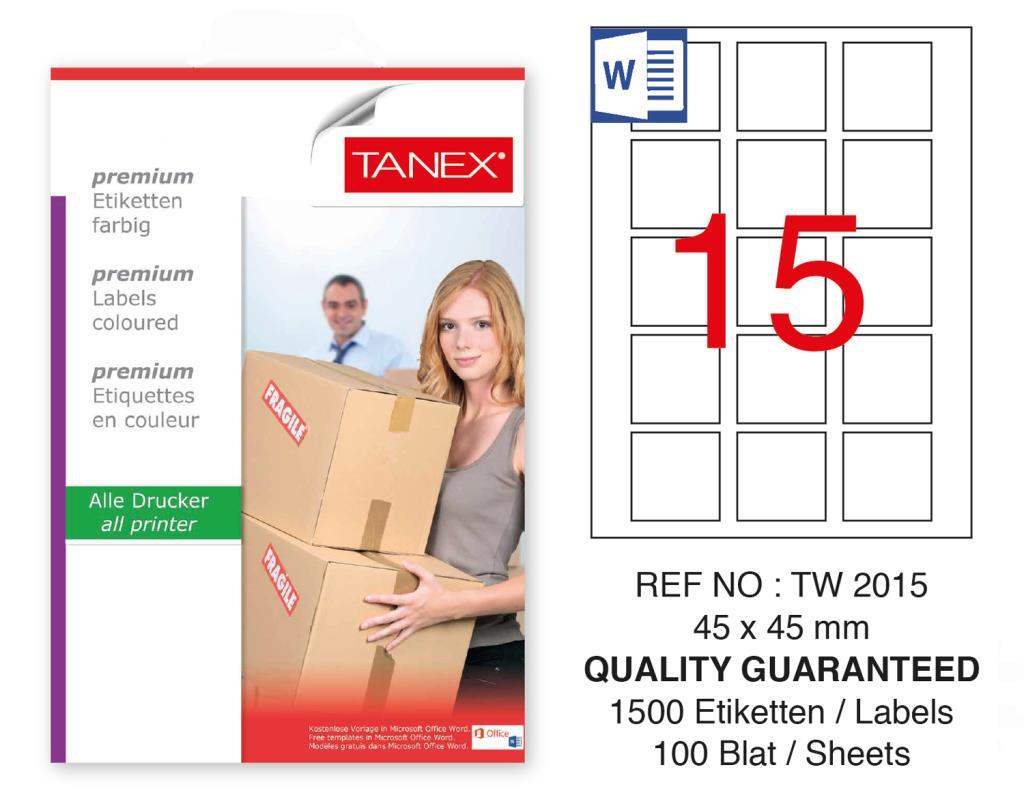 Tanex Tw-2015 Sevkiyat ve Lojistik Etiketi 45x45 mm