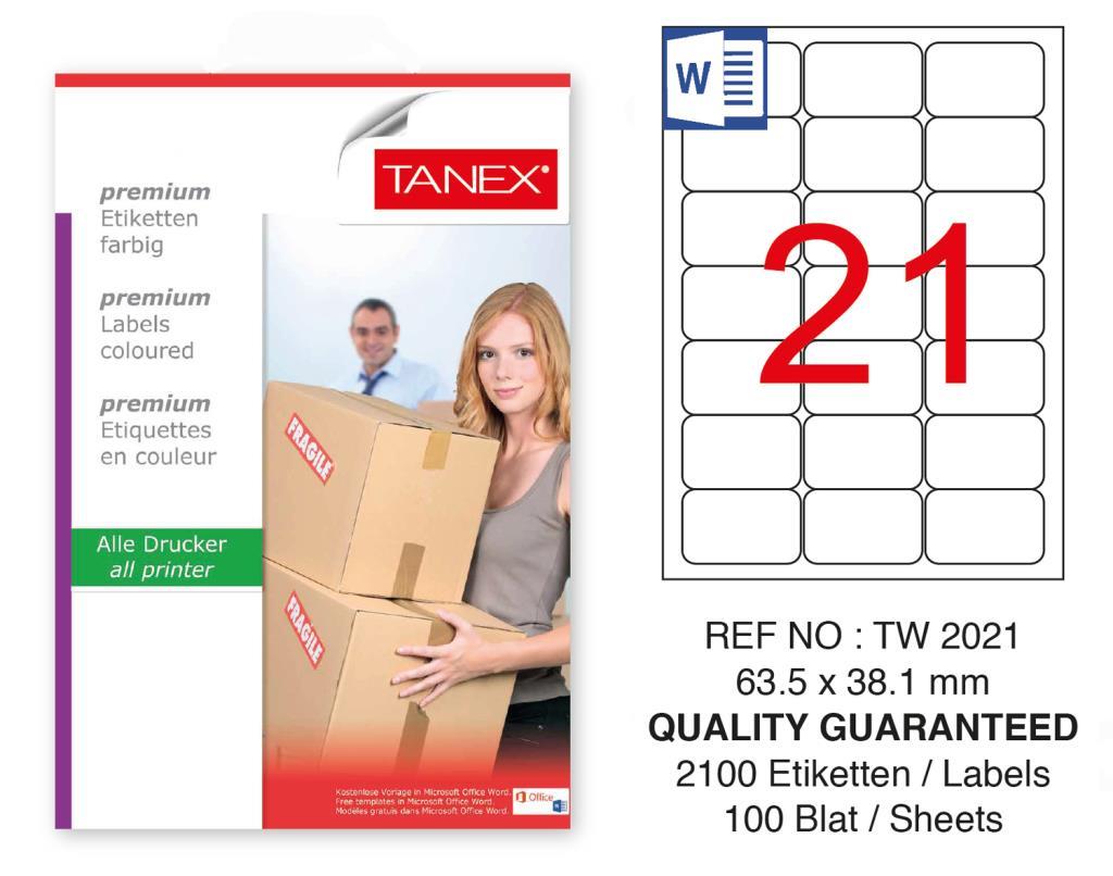 Tanex Tw-2021 Sevkiyat ve Lojistik Etiketi 63,5x38,1 mm