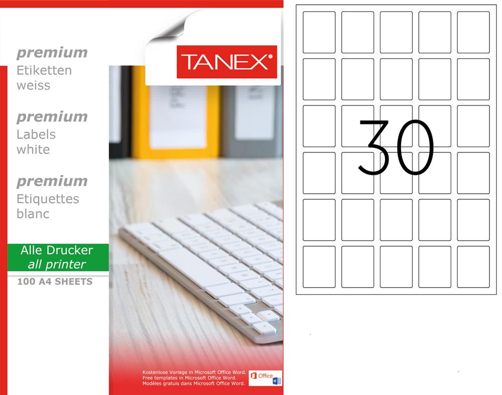 Tanex TW-2030 Laser Etiket 100 Lü Paket