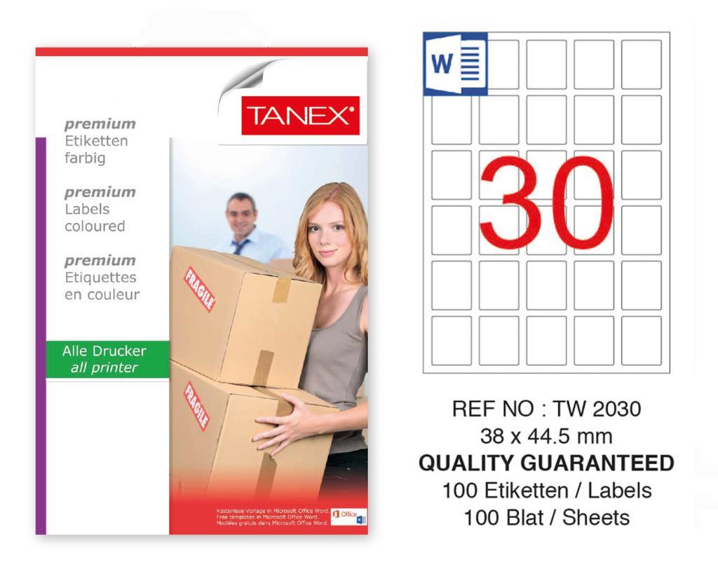 Tanex Tw-2030 Sevkiyat ve Lojistik Etiketi 38x44,5 mm