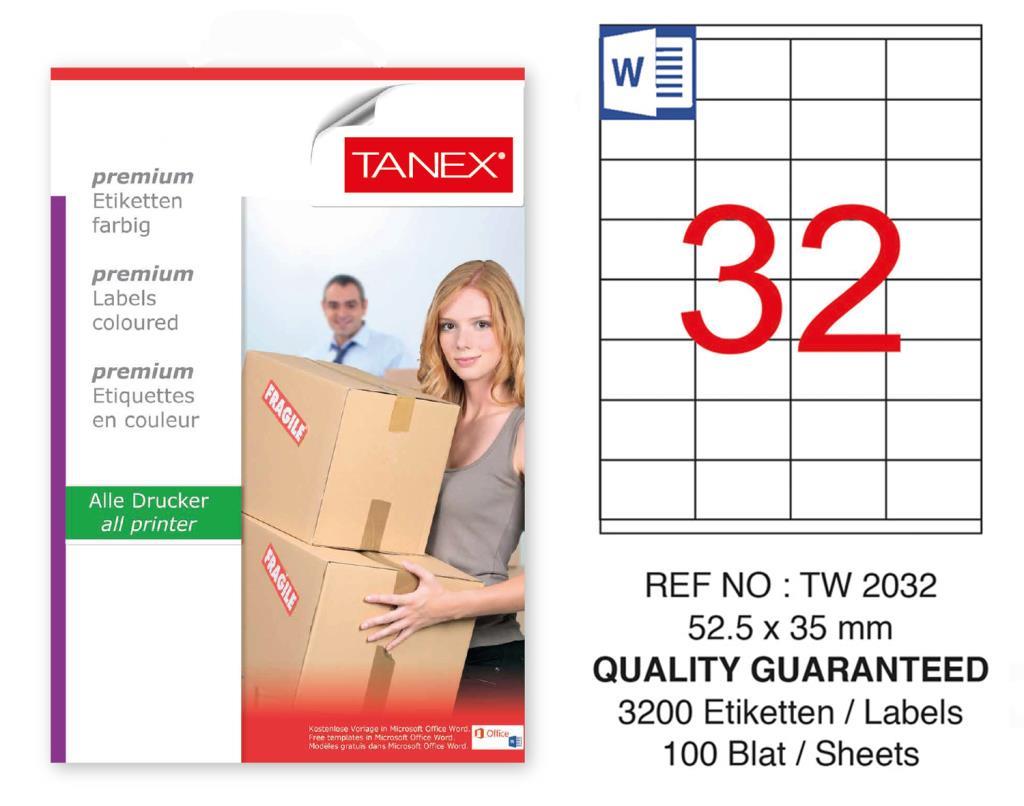 Tanex Tw-2032 Sevkiyat ve Lojistik Etiketi 52,5x35 mm