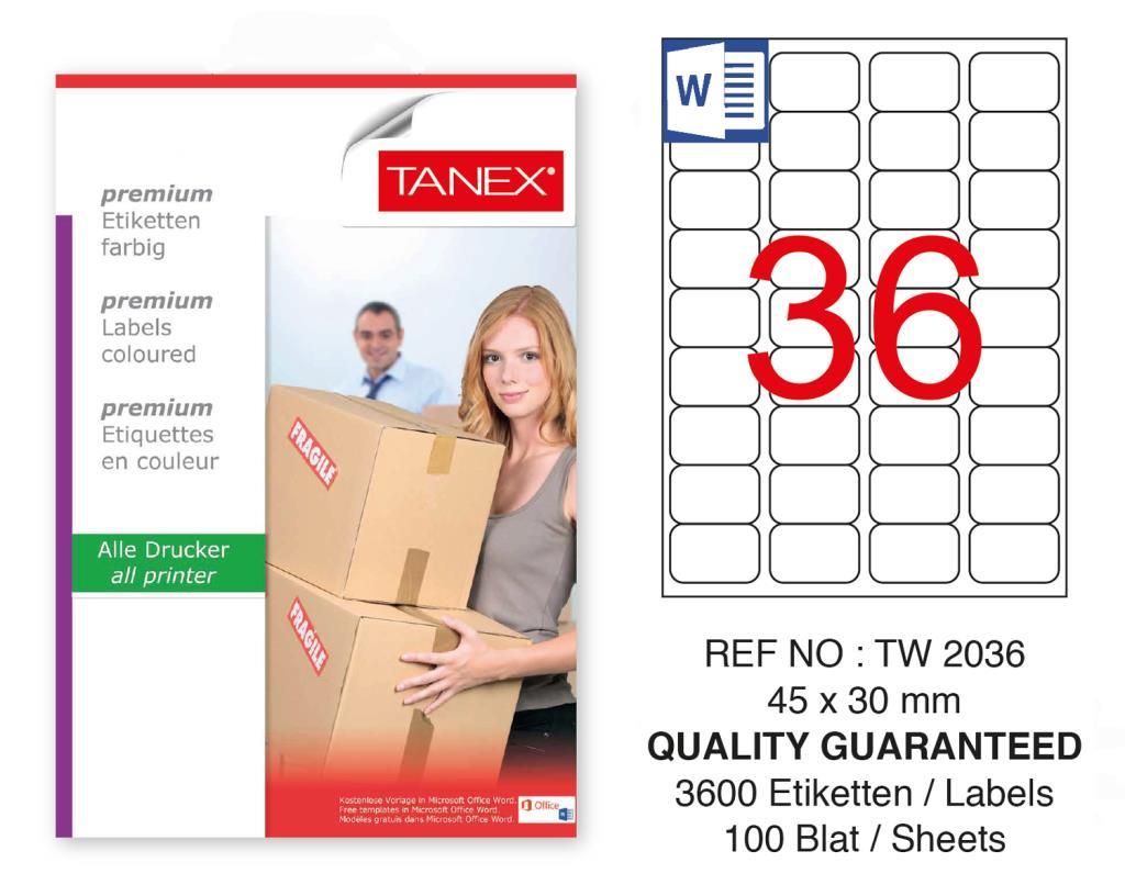 Tanex Tw-2036 Sevkiyat ve Lojistik Etiketi 45x30 mm