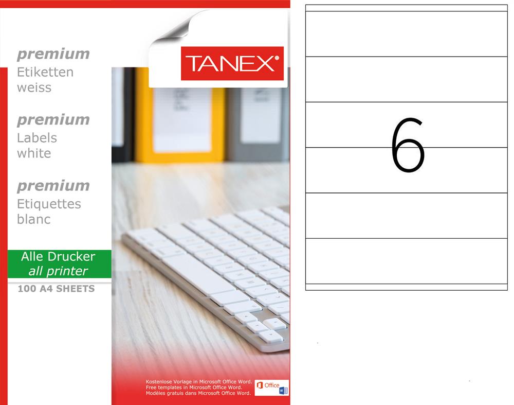 Tanex TW-2047 Laser Etiket 100 Lü Paket