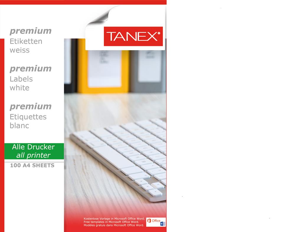 Tanex TW-2050 70x50.8mm Laser Etiket 100 Lü Paket