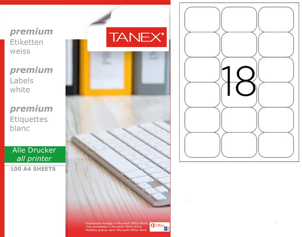 Tanex TW-2067 Laser Etiket 100 Lü Paket