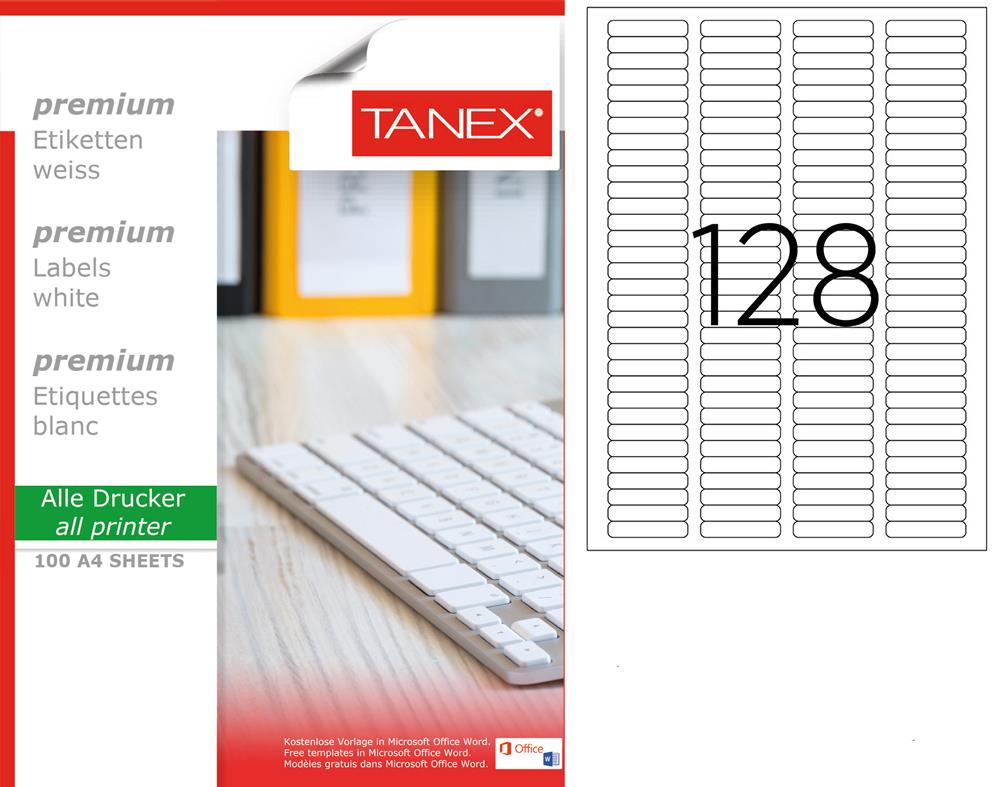 Tanex TW-2096 43,2x8,5 mm Laser Etiket