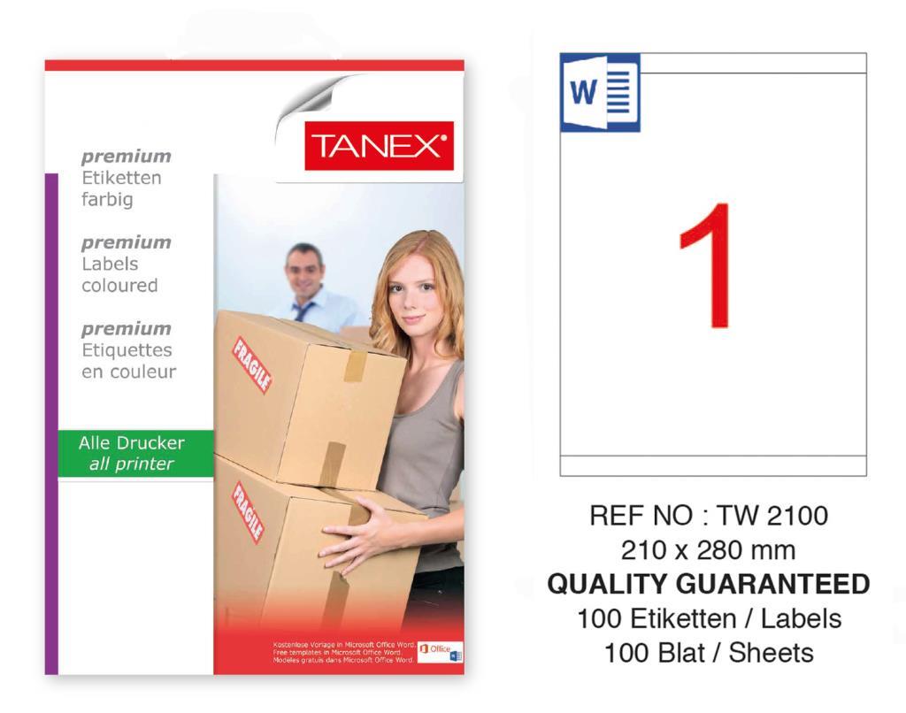 Tanex Tw-2100 Sevkiyat ve Lojistik Etiketi 210x280 mm