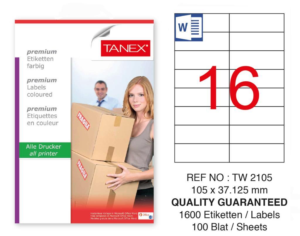 Tanex Tw-2105 Sevkiyat ve Lojistik Etiketi 105x37,125 mm