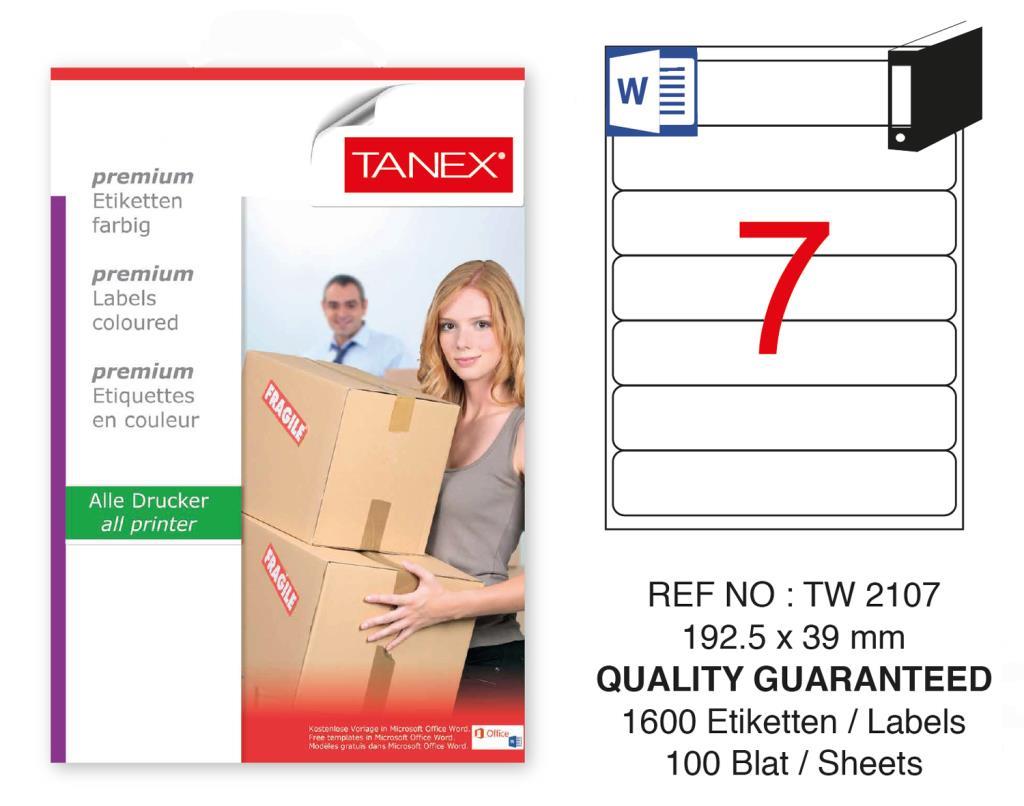 Tanex Tw-2107 Sevkiyat ve Lojistik Etiketi 192,5x39 mm