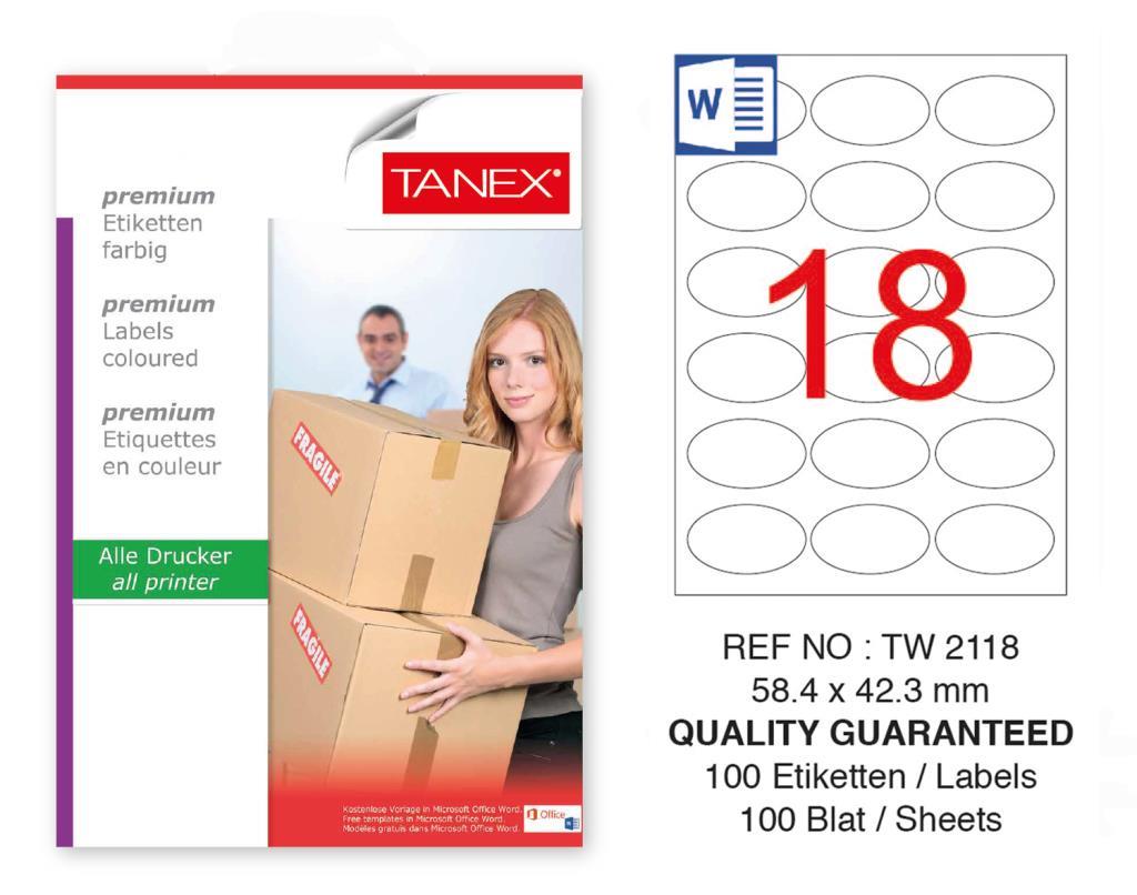 Tanex Tw-2118 Sevkiyat ve Lojistik Etiketi 54,4x42,3 mm