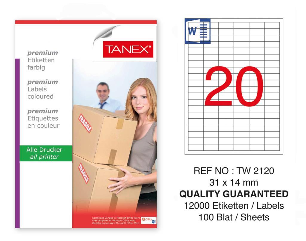 Tanex Tw-2120 Sevkiyat ve Lojistik Etiketi 31x14 mm