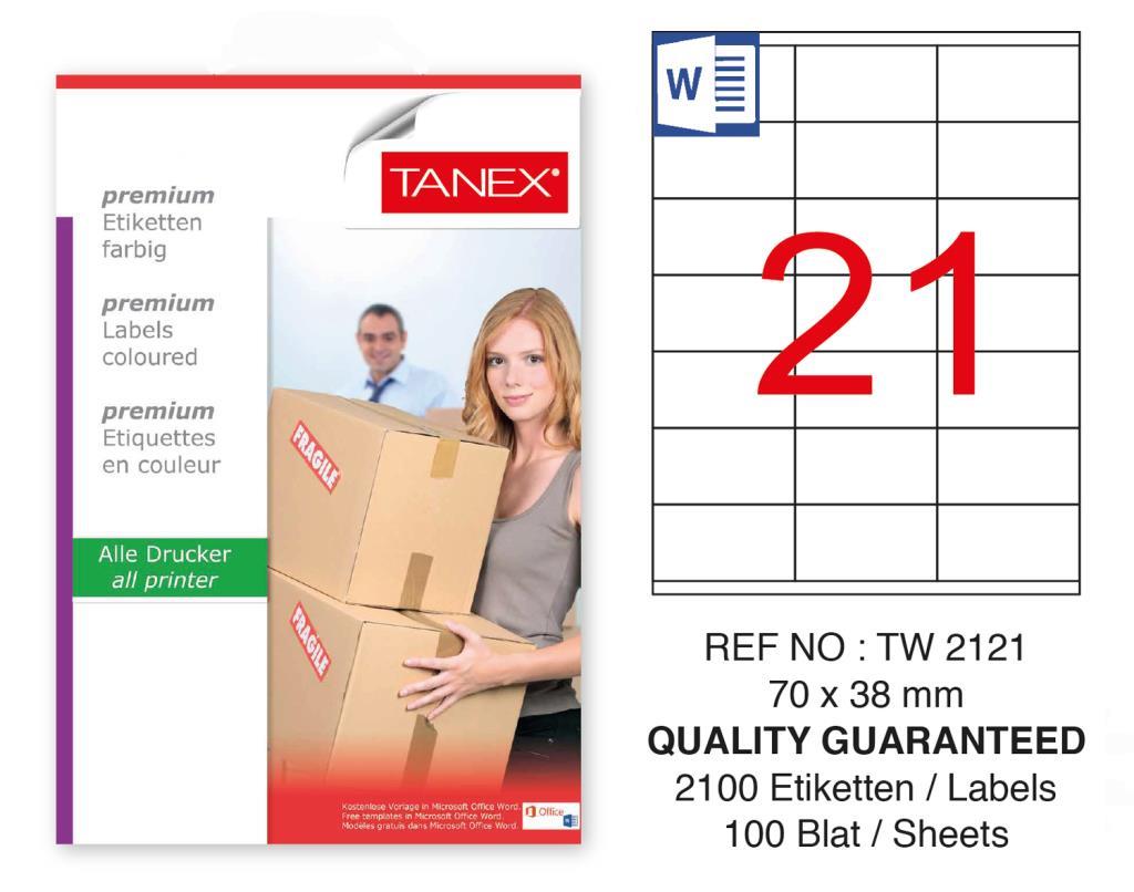 Tanex Tw-2121 Sevkiyat ve Lojistik Etiketi 70x38 mm