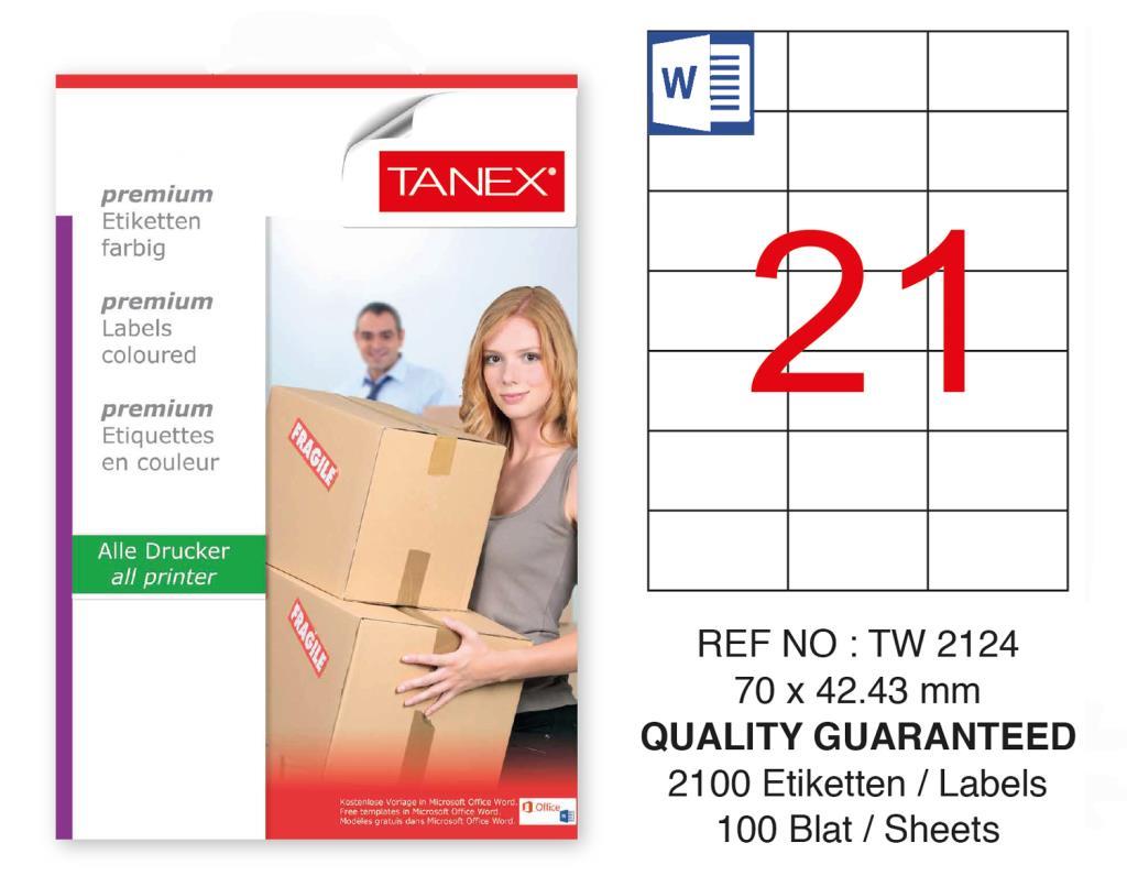 Tanex Tw-2124 Sevkiyat ve Lojistik Etiketi 70x42,43 mm