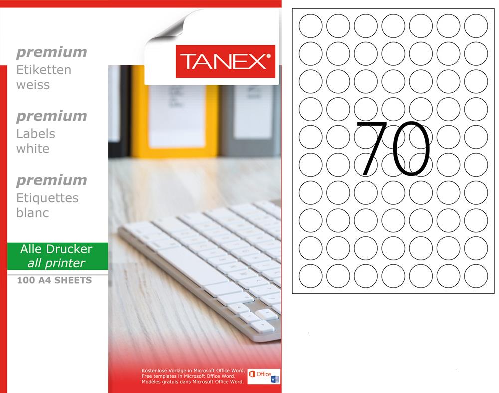Tanex TW-2125 25 mm Laser Etiket
