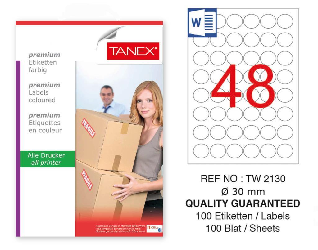 Tanex Tw-2130 Sevkiyat ve Lojistik Etiketi 30 mm