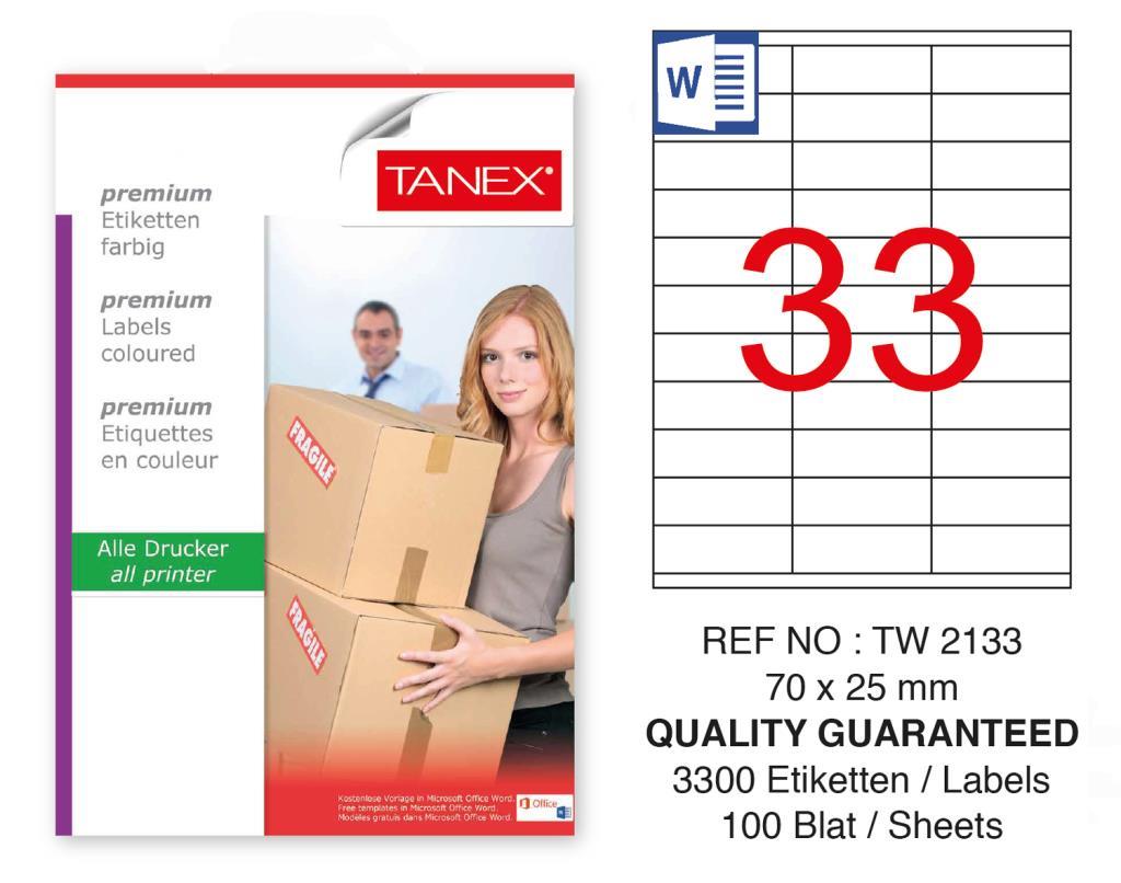 Tanex Tw-2133 Sevkiyat ve Lojistik Etiketi 70x25 mm
