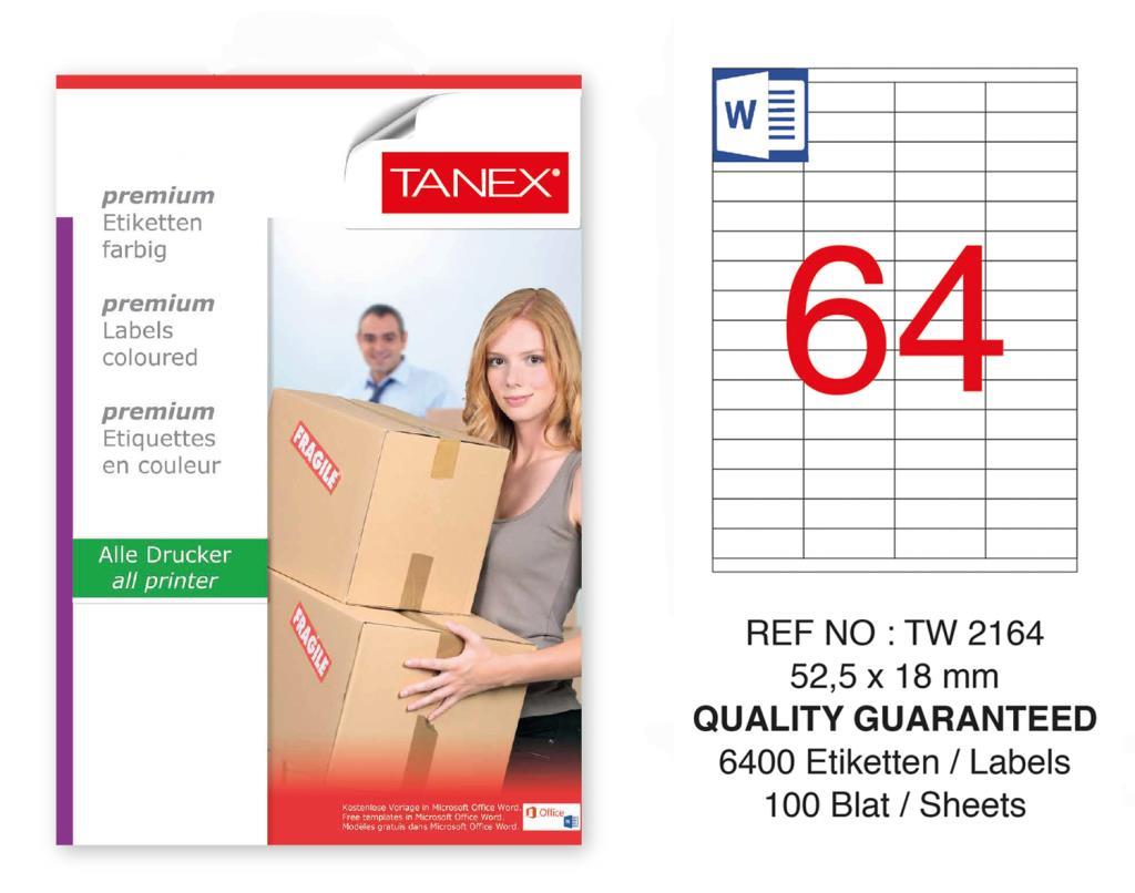 Tanex Tw-2164 Sevkiyat ve Lojistik Etiketi 52,5x18 mm