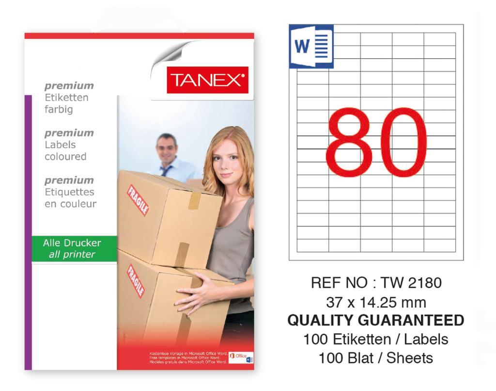 Tanex Tw-2180 Sevkiyat ve Lojistik Etiketi 37x14,25 mm