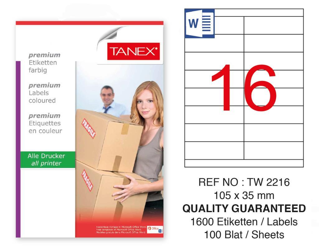 Tanex Tw-2216 Sevkiyat ve Lojistik Etiketi 105x35 mm