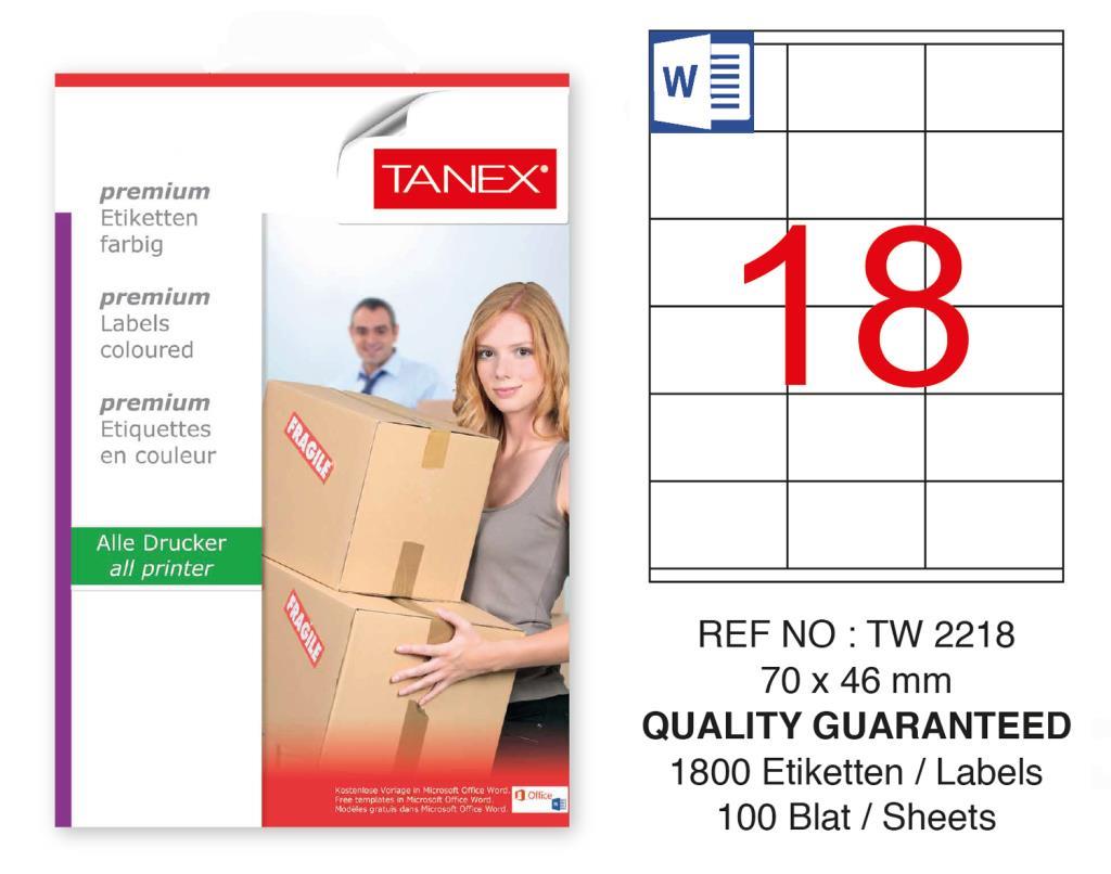 Tanex Tw-2218 Sevkiyat ve Lojistik Etiketi 70x46 mm