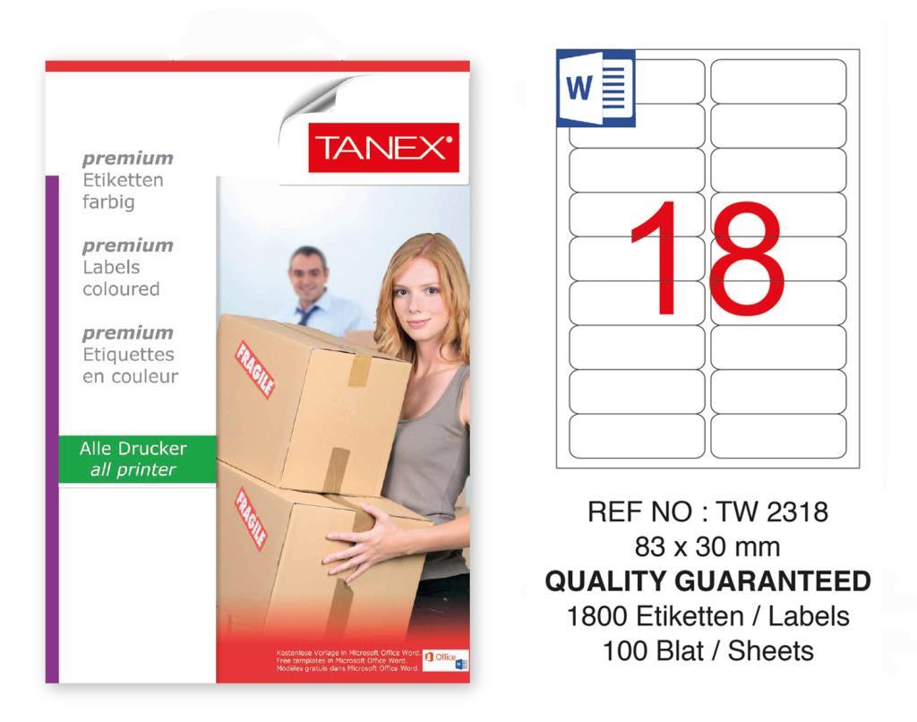 Tanex Tw-2318 Sevkiyat ve Lojistik Etiket 83x30 mm