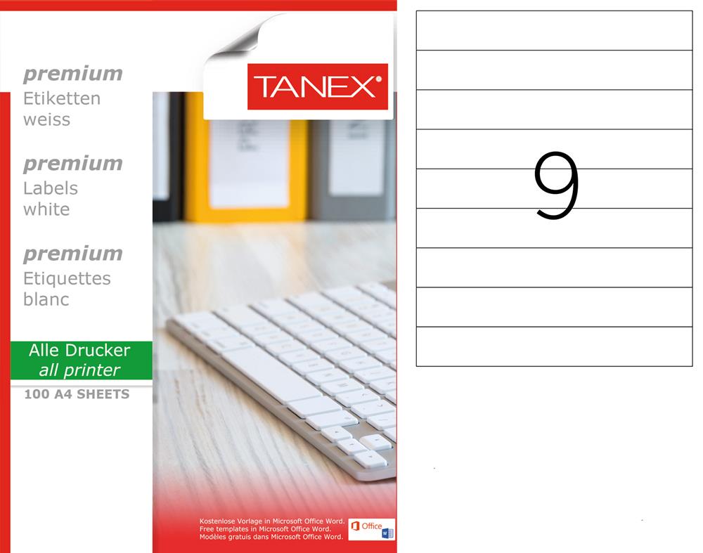 Tanex TW-2329 210x32.98mm Lazer Etiket 100 Lü Paket