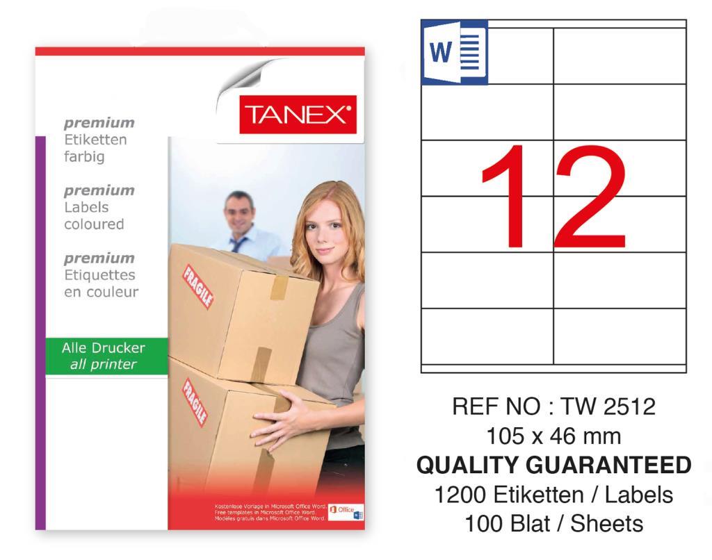 Tanex Tw-2512 Sevkiyat ve Lojistik Etiket 105x46 mm