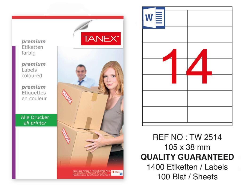 Tanex Tw-2514 Sevkiyat ve Lojistik Etiket 105x38 mm